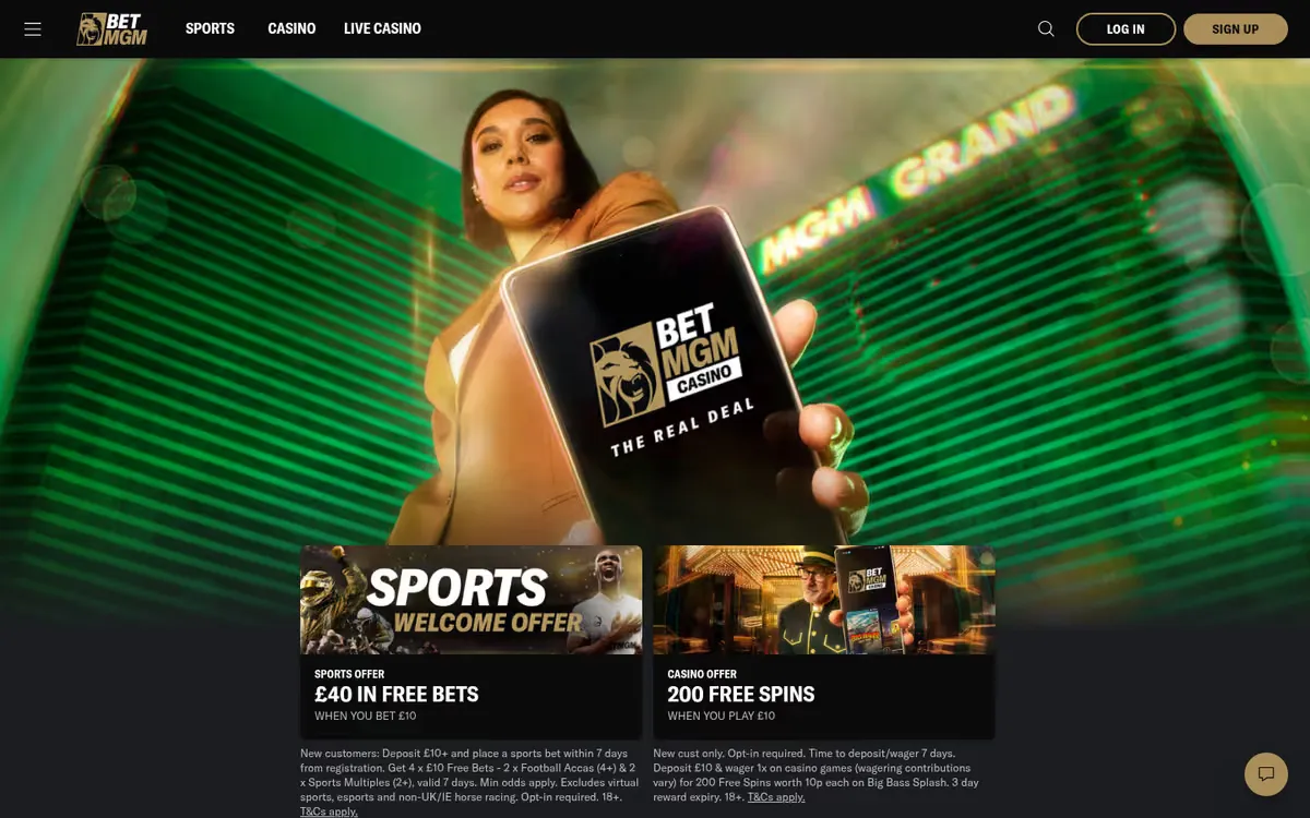 BetMGM homepage
