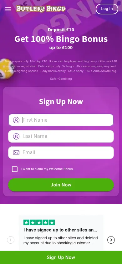 Butlers Bingo mobile site
