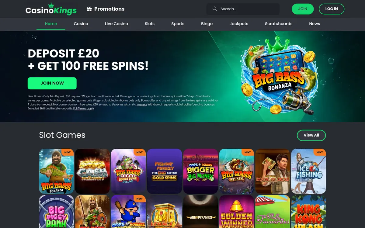 Casino Kings homepage