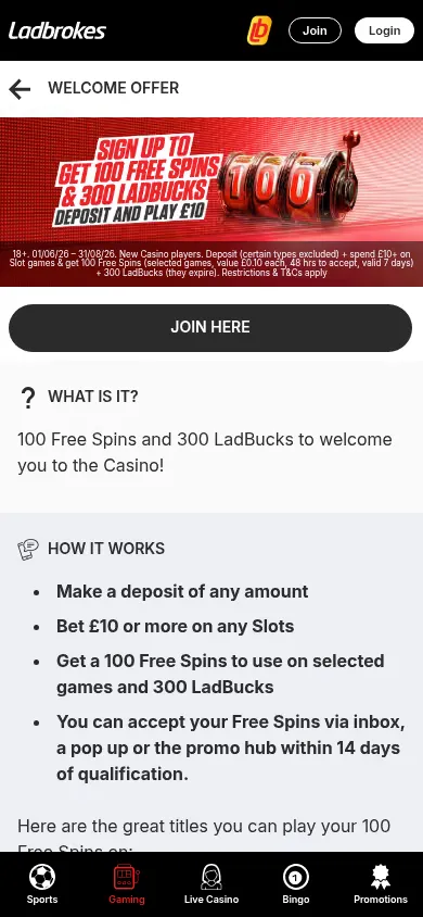 Ladbrokes mobile site