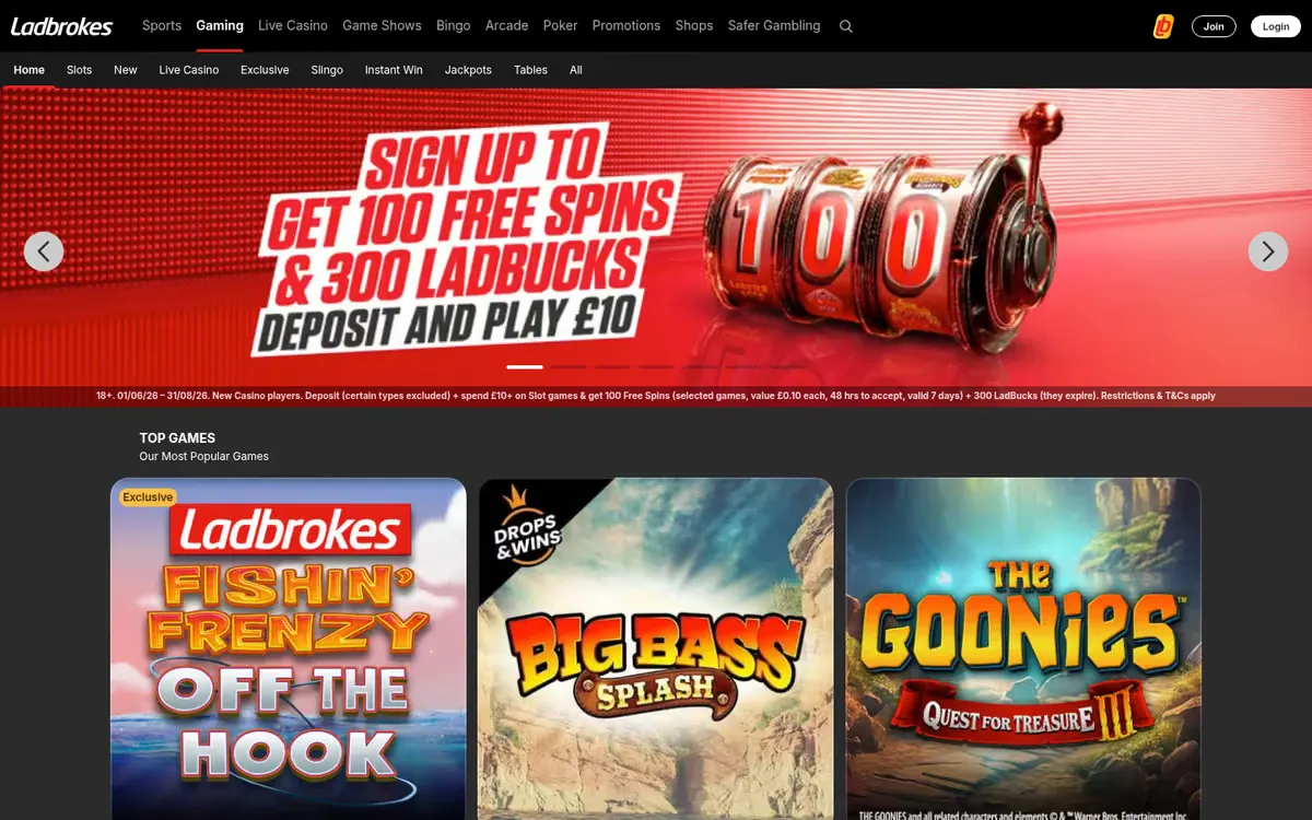Ladbrokes slots lobby